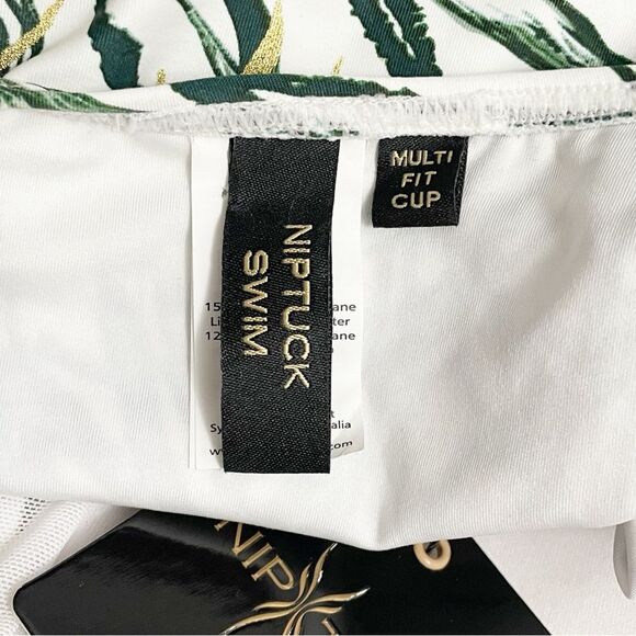 NWT Nip Tuck Swim One Piece Swimsuit Size 8 Green Tropical Palm Ruched Tummy NEW - Picture 11 of 15